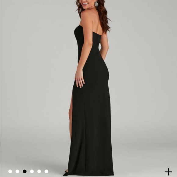 Windsor Black Sequin Strapless Kaia Gown - Picture 2 of 8